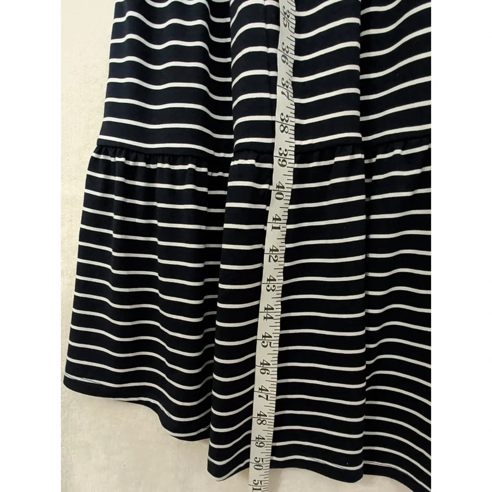 Tommy Hilfiger Maxi Dress Womens L Blue White Stripe Stretch Beach Vaca Nautical - Picture 7 of 8